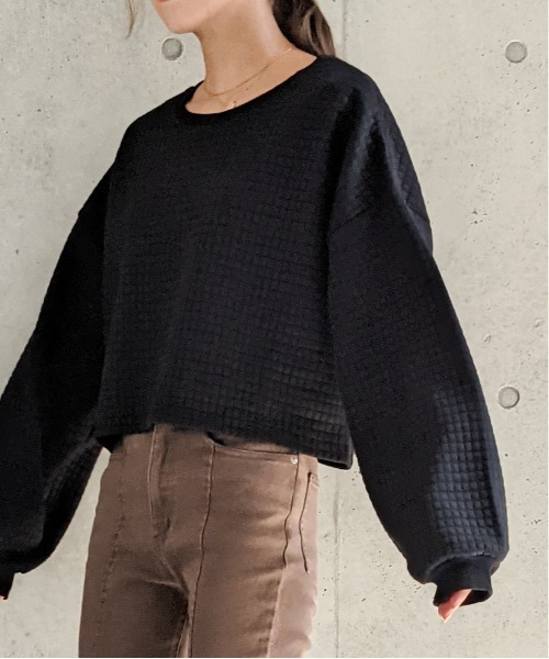 Per sist ence(パーシエンス)の「Per sist ence/パーシエンス キルティング天竺 ショート丈プルオーバー(スウェット・レディース・ホワイト/ブラック/グレー・FREE)」の15枚目の写真