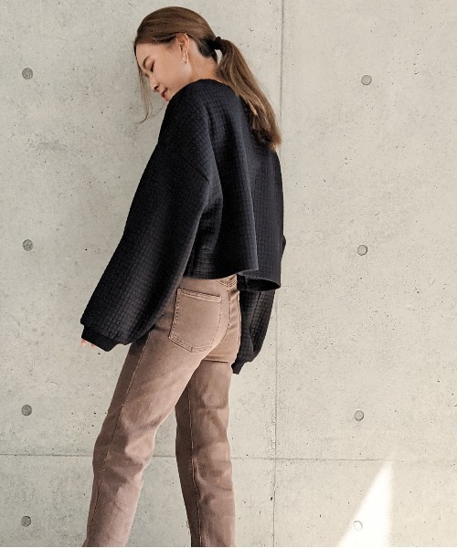 Per sist ence(パーシエンス)の「Per sist ence/パーシエンス キルティング天竺 ショート丈プルオーバー(スウェット・レディース・ホワイト/ブラック/グレー・FREE)」の16枚目の写真