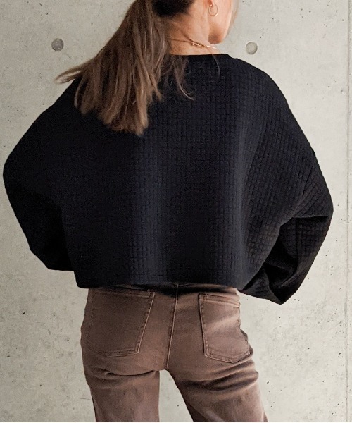 Per sist ence(パーシエンス)の「Per sist ence/パーシエンス キルティング天竺 ショート丈プルオーバー(スウェット・レディース・ホワイト/ブラック/グレー・FREE)」の17枚目の写真