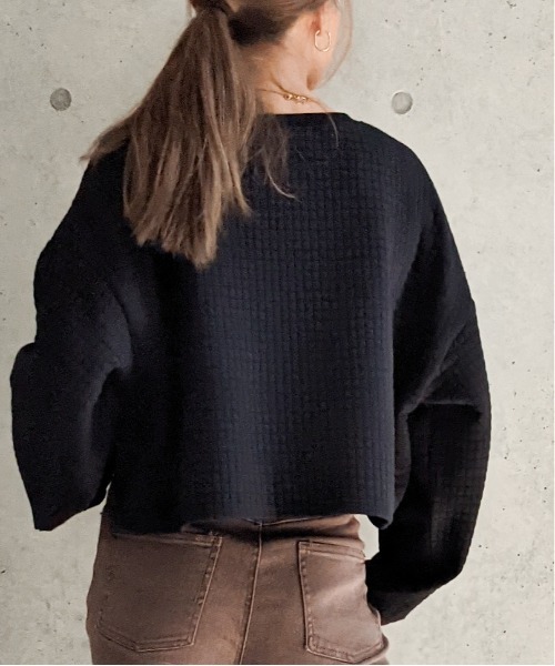 Per sist ence(パーシエンス)の「Per sist ence/パーシエンス キルティング天竺 ショート丈プルオーバー(スウェット・レディース・ホワイト/ブラック/グレー・FREE)」の18枚目の写真