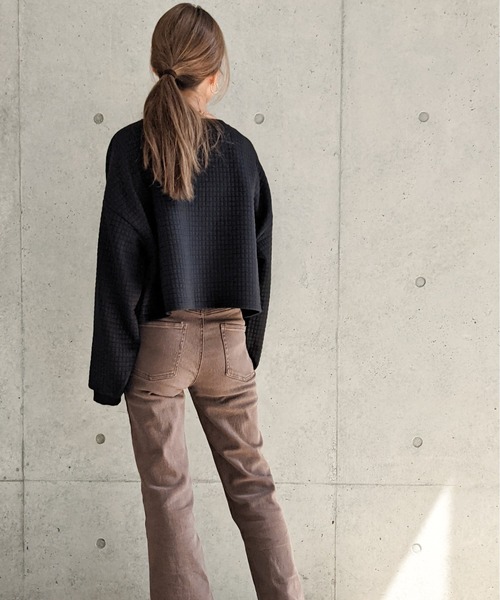 Per sist ence(パーシエンス)の「Per sist ence/パーシエンス キルティング天竺 ショート丈プルオーバー(スウェット・レディース・ホワイト/ブラック/グレー・FREE)」の19枚目の写真