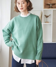 ROPE' PICNIC | 【WEB限定カラー:ブラウン,ピンク】サイドスリットクルーネックニット(ニット/セーター)