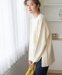 ROPE' PICNIC | 【WEB限定カラーあり】サイドスリットクルーネックニットプルオーバー(ニット/セーター)