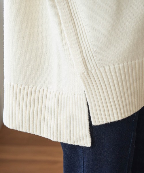 ROPE' PICNIC（ロペピクニック）の「【WEB限定カラー:ブラウン,ピンク】サイドスリットクルーネックニット（ニット/セーター・レディース・ライトグレー/パープル/ブラウン/イエロー/グリーン/キナリ/ブラウン系その他2/ピンク系その他2・38）」の14枚目の写真