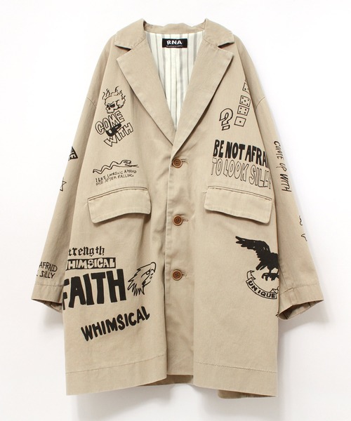 RNA（アールエヌエー）の「C0740 セルフペイントコート（チェスターコート・レディース・ベージュ/インディゴブルー/カーキ・MEDIUM）」の18枚目の写真