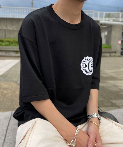 GLOSTER（グロスター）の「【GLOSTER/グロスター】ヴィンテージ風プリントレーヨンTシャツ（Tシャツ/カットソー・メンズ・ホワイト/ブラック/グリーン/ブルー・M/L）」の12枚目の写真