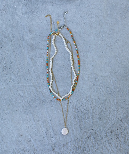 Birthday room（バースデイルーム）の「パール＆ビーズネックレス3点セット（ネックレス・レディース・グリーン/クリア/カラフル・FREE）」の6枚目の写真