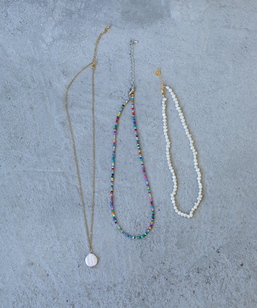 Birthday room（バースデイルーム）の「パール＆ビーズネックレス3点セット（ネックレス・レディース・グリーン/クリア/カラフル・FREE）」の14枚目の写真