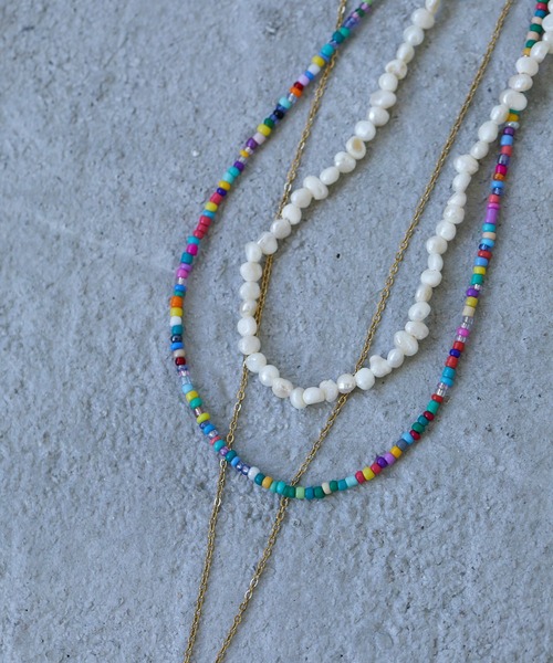 Birthday room（バースデイルーム）の「パール＆ビーズネックレス3点セット（ネックレス・レディース・グリーン/クリア/カラフル・FREE）」の20枚目の写真