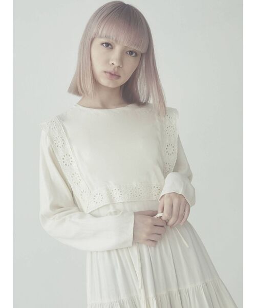 merry jenny（メリージェニー）の「レースセーラーティアードワンピース（ワンピース・レディース・ブラック/ピンク/アイボリー・FREE）」の5枚目の写真