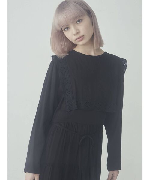 merry jenny（メリージェニー）の「レースセーラーティアードワンピース（ワンピース・レディース・ブラック/ピンク/アイボリー・FREE）」の7枚目の写真