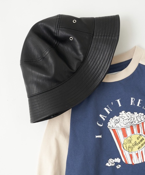 CIAOPANIC TYPY(チャオパニックティピー)の「【KIDS】フェイクレザーバケットハット(ハット・キッズ・ブラック・ONE SIZE)」の1枚目の写真