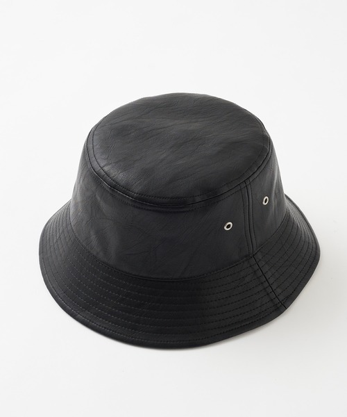 CIAOPANIC TYPY(チャオパニックティピー)の「【KIDS】フェイクレザーバケットハット(ハット・キッズ・ブラック・ONE SIZE)」の3枚目の写真