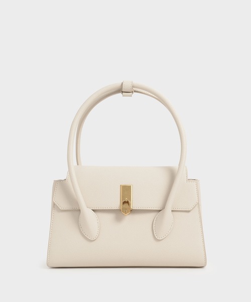 CHARLES & KEITH(チャールズ & キース)の「ダブルハンドルプッシュロック バッグ / Double Handle Push-Lock Bag(ハンドバッグ・レディース・ブラック/クリーム/マスタード・M)」の3枚目の写真