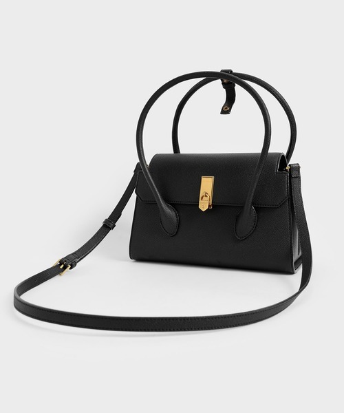 CHARLES & KEITH(チャールズ & キース)の「ダブルハンドルプッシュロック バッグ / Double Handle Push-Lock Bag(ハンドバッグ・レディース・ブラック/クリーム/マスタード・M)」の21枚目の写真