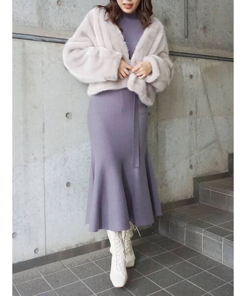 MERCURYDUO（マーキュリーデュオ）の「エコファーコクーンコート（その他アウター・レディース・ライトグレー/ブラウン・FREE）」の22枚目の写真