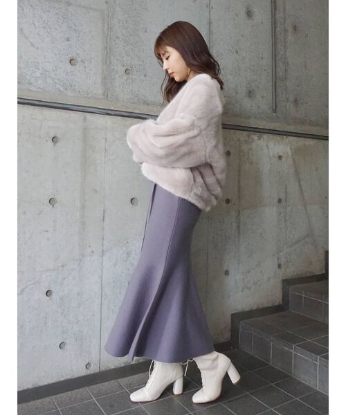 MERCURYDUO（マーキュリーデュオ）の「エコファーコクーンコート（その他アウター・レディース・ライトグレー/ブラウン・FREE）」の16枚目の写真