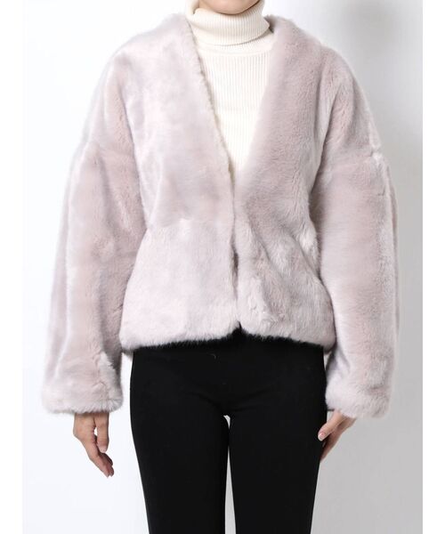 MERCURYDUO（マーキュリーデュオ）の「エコファーコクーンコート（その他アウター・レディース・ライトグレー/ブラウン・FREE）」の20枚目の写真