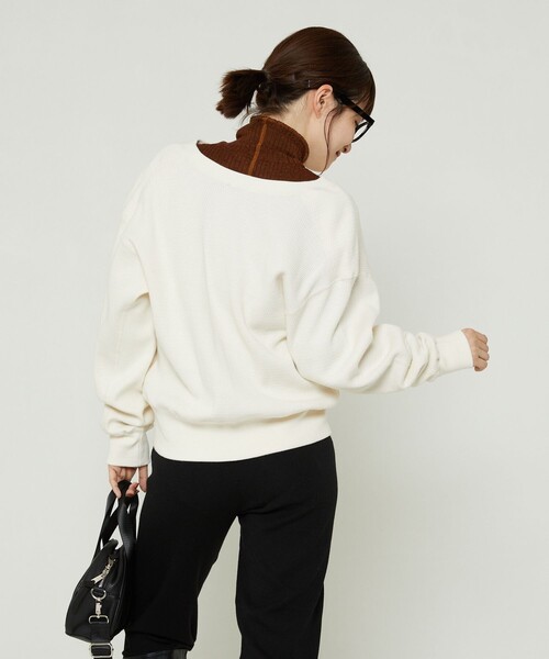 FREAK'S STORE（フリークスストア）の「ヴィンテージハニカム2wayカーディガン（カーディガン/ボレロ・レディース・オフホワイト/ブラック/ピンク/グリーン・ﾌﾘ-）」の9枚目の写真