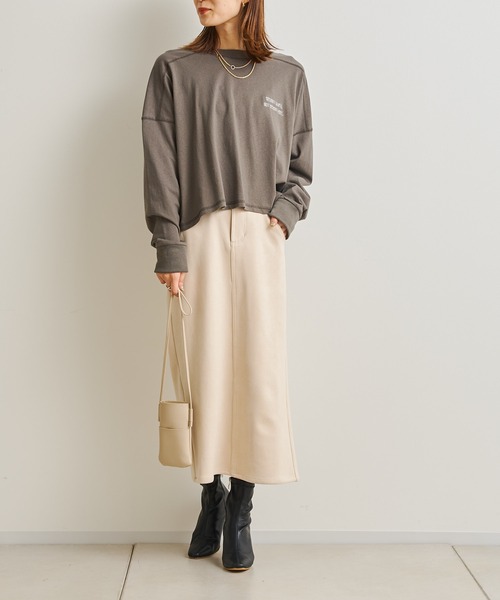 prose verse（プロズヴェール）の「チェーン刺繍ロゴショート丈プルオーバー（Tシャツ/カットソー・レディース・チャコールグレー/ホワイト・FREE）」の14枚目の写真