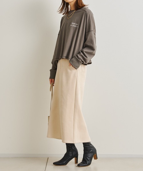 prose verse（プロズヴェール）の「チェーン刺繍ロゴショート丈プルオーバー（Tシャツ/カットソー・レディース・チャコールグレー/ホワイト・FREE）」の15枚目の写真