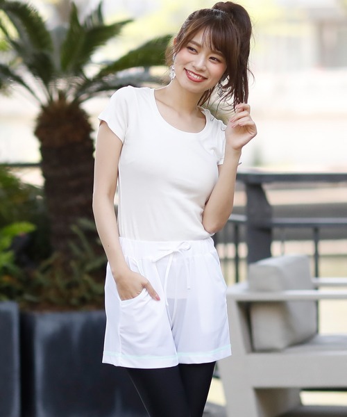 ElegChic（エレグシック）の「ショートパンツラッシュガード（その他パンツ・レディース・ホワイト/ミント/イエロー・M/XL）」の2枚目の写真