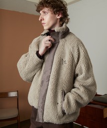 Mark Gonzales | Mark Gonzales/マークゴンザレス 別注 ビッグシルエット スタンドネック サテン配色 フリースボアブルゾン EMMA CLOTHES(ブルゾン)