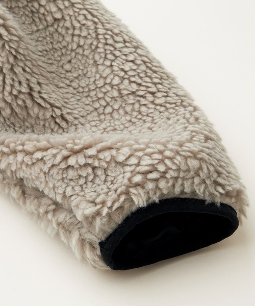 Mark Gonzales(マーク・ゴンザレス)の「Mark Gonzales/マークゴンザレス 別注 ビッグシルエット スタンドネック サテン配色 フリースボアブルゾン EMMA CLOTHES(ブルゾン・メンズ・ブラック/オリーブ/ナチュラル/ベージュ系その他・M/L)」の9枚目の写真