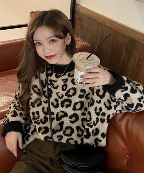 meJane（ミージェーン）の「レオパード柄バイカラーニットプルオーバー（ニット/セーター・レディース・ベージュ・FREE）」の10枚目の写真