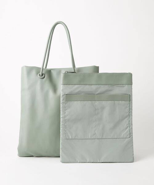 green label relaxing（グリーンレーベルリラクシング）の「バッグ イン PC ケース 2WAY ショルダー トート バッグ（トートバッグ・レディース・ライトグレー/ブラック/ケリー・FREE）」の4枚目の写真