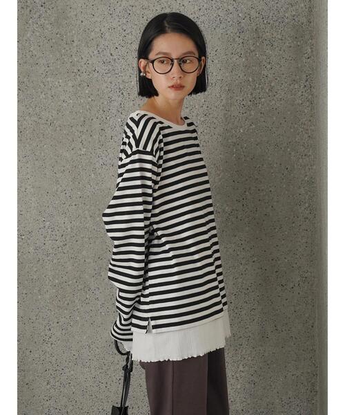 AMERICAN HOLIC（アメリカンホリック）の「裾テレコボーダーカットプルオーバー（Tシャツ/カットソー・レディース・その他7・M/L）」の5枚目の写真