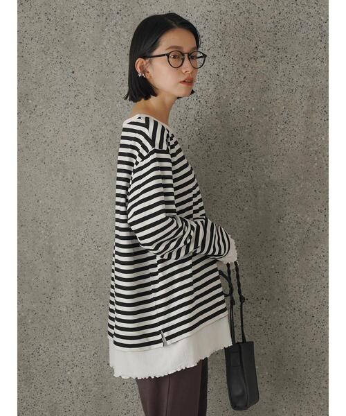 AMERICAN HOLIC（アメリカンホリック）の「裾テレコボーダーカットプルオーバー（Tシャツ/カットソー・レディース・その他7・M/L）」の6枚目の写真