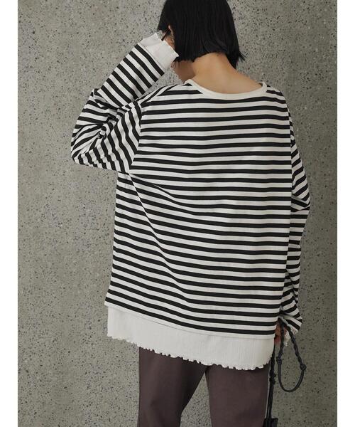 AMERICAN HOLIC（アメリカンホリック）の「裾テレコボーダーカットプルオーバー（Tシャツ/カットソー・レディース・その他7・M/L）」の7枚目の写真