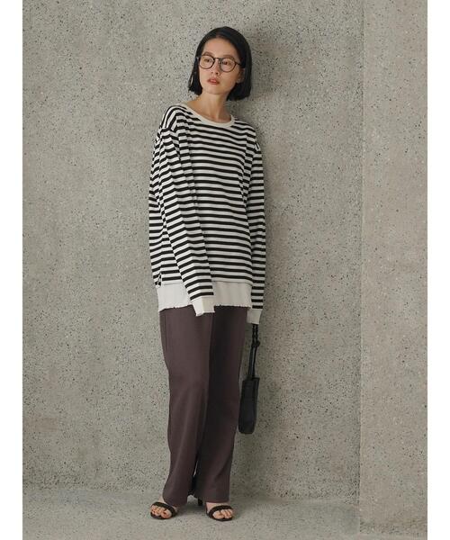 AMERICAN HOLIC（アメリカンホリック）の「裾テレコボーダーカットプルオーバー（Tシャツ/カットソー・レディース・その他7・M/L）」の11枚目の写真