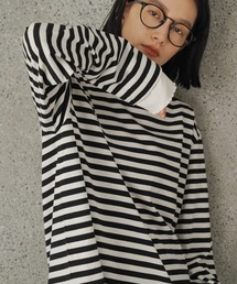 AMERICAN HOLIC | 裾テレコボーダーカットプルオーバー(Tシャツ/カットソー)