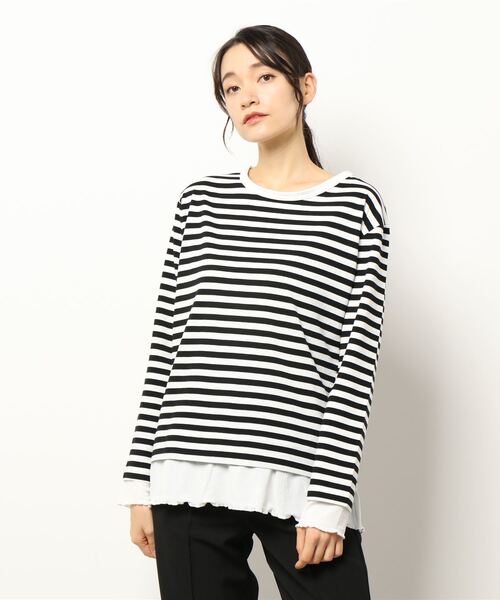 AMERICAN HOLIC（アメリカンホリック）の「裾テレコボーダーカットプルオーバー（Tシャツ/カットソー・レディース・その他7・M/L）」の2枚目の写真