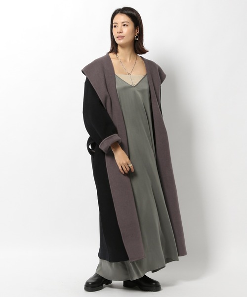 BABYLONE(バビロン)の「BABYLONE / フードリバーコート(ノーカラーコート・レディース・ブラック/ブラウン系その他・フリー)」の6枚目の写真