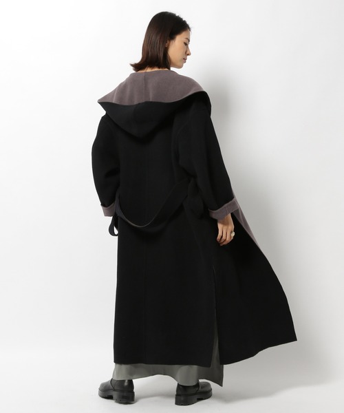 BABYLONE(バビロン)の「BABYLONE / フードリバーコート(ノーカラーコート・レディース・ブラック/ブラウン系その他・フリー)」の11枚目の写真