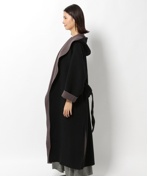 BABYLONE(バビロン)の「BABYLONE / フードリバーコート(ノーカラーコート・レディース・ブラック/ブラウン系その他・フリー)」の14枚目の写真