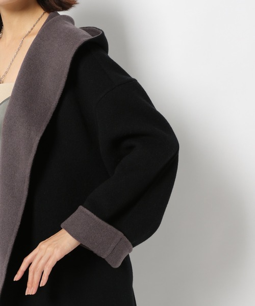 BABYLONE(バビロン)の「BABYLONE / フードリバーコート(ノーカラーコート・レディース・ブラック/ブラウン系その他・フリー)」の19枚目の写真