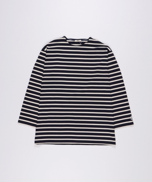 FIDELITY（フィデリティ）の「BORDER L/S OVER-LENGTH / ボーダーシャツ・ロングレングス（Tシャツ/カットソー・メンズ・ネイビー/レッド/オフホワイト/ブルー・MEDIUM/LARGE）」の3枚目の写真