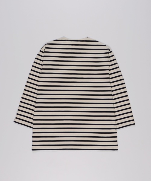 FIDELITY（フィデリティ）の「BORDER L/S OVER-LENGTH / ボーダーシャツ・ロングレングス（Tシャツ/カットソー・メンズ・ネイビー/レッド/オフホワイト/ブルー・MEDIUM/LARGE）」の5枚目の写真