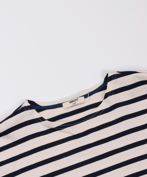 FIDELITY（フィデリティ）の「BORDER L/S OVER-LENGTH / ボーダーシャツ・ロングレングス（Tシャツ/カットソー・メンズ・ネイビー/レッド/オフホワイト/ブルー・MEDIUM/LARGE）」の9枚目の写真