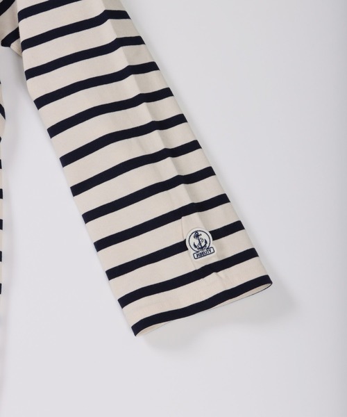 FIDELITY（フィデリティ）の「BORDER L/S OVER-LENGTH / ボーダーシャツ・ロングレングス（Tシャツ/カットソー・メンズ・ネイビー/レッド/オフホワイト/ブルー・MEDIUM/LARGE）」の7枚目の写真