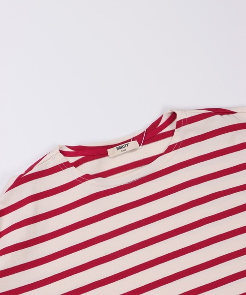 FIDELITY（フィデリティ）の「BORDER L/S OVER-LENGTH / ボーダーシャツ・ロングレングス（Tシャツ/カットソー・メンズ・ネイビー/レッド/オフホワイト/ブルー・MEDIUM/LARGE）」の8枚目の写真