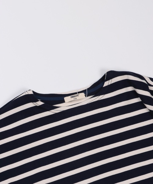 FIDELITY（フィデリティ）の「BORDER L/S OVER-LENGTH / ボーダーシャツ・ロングレングス（Tシャツ/カットソー・メンズ・ネイビー/レッド/オフホワイト/ブルー・MEDIUM/LARGE）」の19枚目の写真