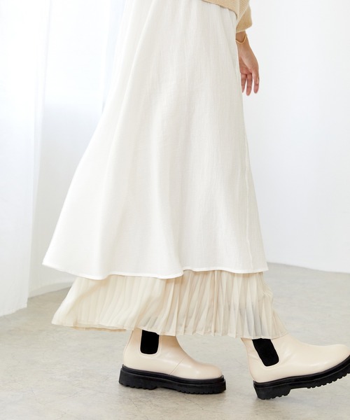 menue（メヌエ）の「トラックソールサイドゴア厚底ブーツ（ブーツ・レディース・ブラック/ブラウン/アイボリー/ベージュ・S/M/L/LL/3L）」の18枚目の写真