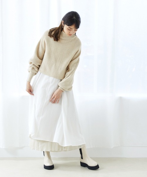 menue（メヌエ）の「トラックソールサイドゴア厚底ブーツ（ブーツ・レディース・ブラック/ブラウン/アイボリー/ベージュ・S/M/L/LL/3L）」の15枚目の写真