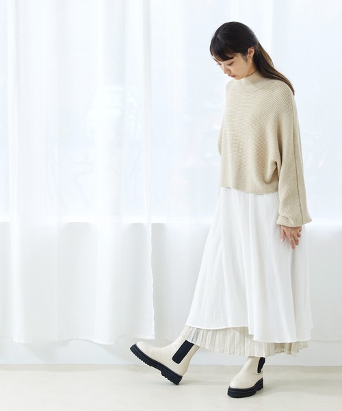 menue（メヌエ）の「トラックソールサイドゴア厚底ブーツ（ブーツ・レディース・ブラック/ブラウン/アイボリー/ベージュ・S/M/L/LL/3L）」の16枚目の写真