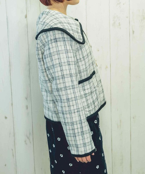 Clice de Paris（クリシェドゥパリス）の「K/パイピングチェックジャケット（その他アウター・レディース・ブラック/オフホワイト・ONESIZE）」の12枚目の写真